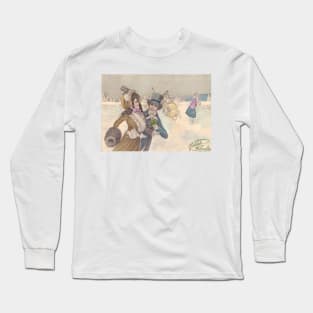 Vintage Victorian Ice Skating Long Sleeve T-Shirt